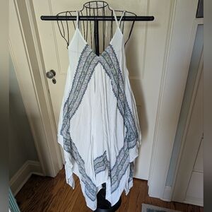 O’Neill Boho Handkerchief Hem Midi Dress White